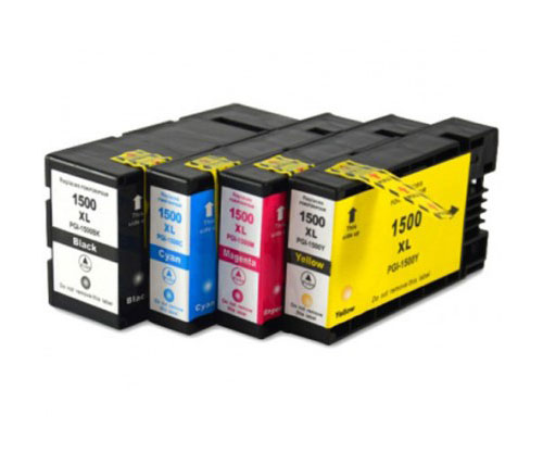 4 Cartuchos de tinta Compatibles, Canon PGI-1500 Negro 36ml + Colores 11.5ml