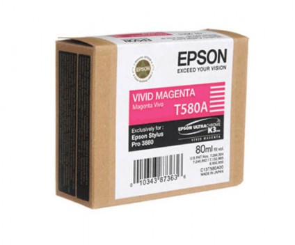 Cartucho de Tinta Original Epson T580A Magenta Vivido 80ml