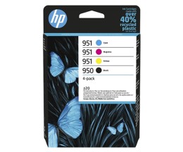 4 Cartuchos de tinta Originales, HP 950 / HP 951 Negro 24ml + Colores 10ml