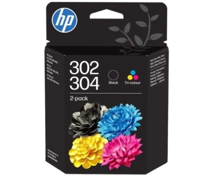 2 Cartuchos de tinta Originales, HP 302 / 304 Negro + Colores