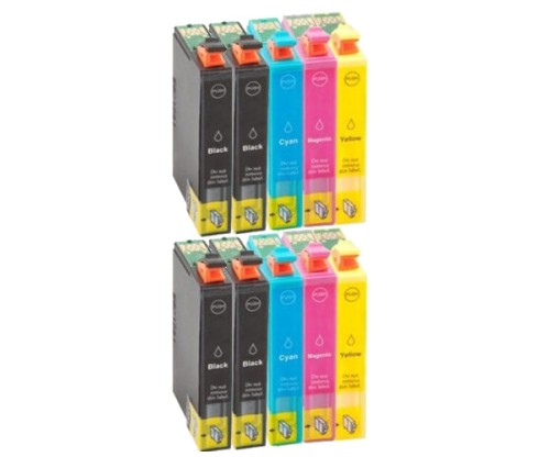10 Cartuchos de Tinta Compatibles, Epson T03A6 / 603 XL Negro 8.9ml + Cor 4ml ~ 500 / 350 pages