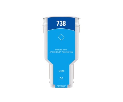 Cartucho de Tinta Compatible HP 738 Cyan 300ml