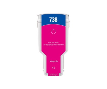 Cartucho de Tinta Compatible HP 738 Magenta 300ml
