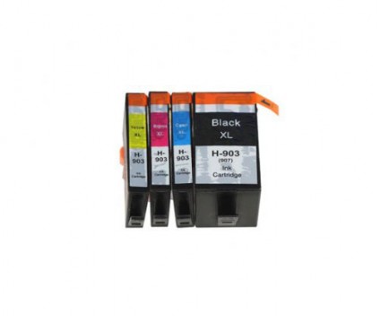 4 Cartuchos de Tinta Compatibles, HP 903 XL Negro 21.5ml + Colores 14ml ~ 825 Paginas