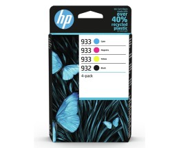 4 Cartuchos de tinta Originales, HP 932 / HP 933 Negro 8.5ml + Colores 4ml