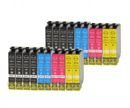 20 Cartuchos de tinta Compatibles, Epson T1811-T1814 / 18 XL Negro 17ml + Colores 13ml
