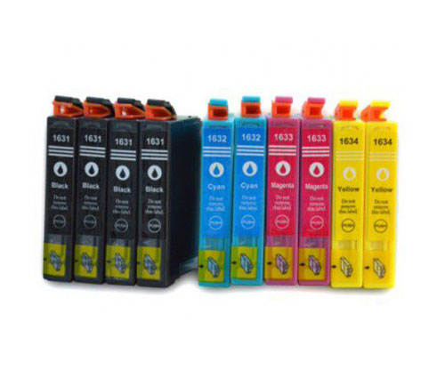 10 Cartuchos de tinta Compatibles, Epson T1631-T1634 / 16XL Negro 17ml + Colores 11.6ml