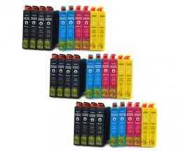 30 Cartuchos de tinta Compatibles, Epson T1631-T1634 / 16 XL Negro 17ml + Colores 11.6ml