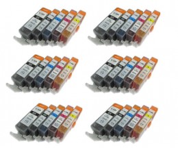 30 Cartuchos de tinta Compatibles, Canon PGI-525 / CLI-526 Negro 19.4ml + Colores 9ml