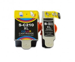 2 Cartuchos de tinta Compatibles, Samsung M-215 Negro 20ml + C-210 Colores 40ml