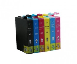 6 Cartuchos de tinta Compatibles, Epson T0481-T0486 Negro 18ml + Colores 18ml