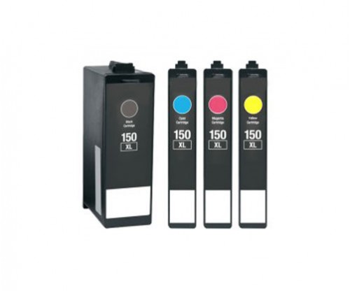 4 Cartuchos de tinta Compatibles, Lexmark 150 XL Negro 35ml + Colores 18ml
