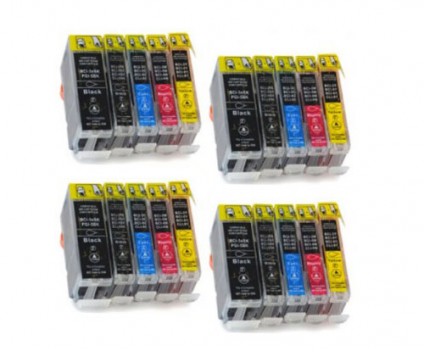 20 Cartuchos de tinta Compatibles, Canon BCI-3 / BCI-6 / BCI-5 Negro 26.8ml + Colores 13.4ml