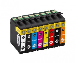 8 Cartuchos de tinta Compatibles, Epson T1590-T1599 Negro 17ml + Colores 17ml