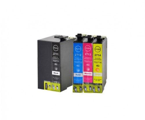 4 Cartuchos de tinta Compatibles, Epson T2701-T2704 / T2711-T2714 / 27 XL Negro 22.4ml + Colores 15ml