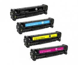 4 Cartuchos de Toneres Compatibles, HP 312X Negro + HP 312A Colores ~ 4.400 / 2.800 Paginas