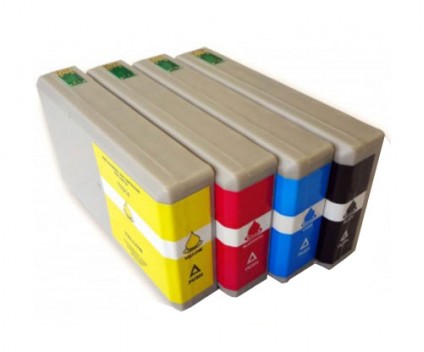 4 Cartuchos de tinta Compatibles, Epson T7011-T7014 / T7021-T7024 / T7031-T7034 Negro 59ml + Colores 35ml