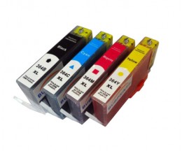 4 Cartuchos de tinta Compatibles, HP 364 XL Negro 18.6ml + Colores 14.6ml
