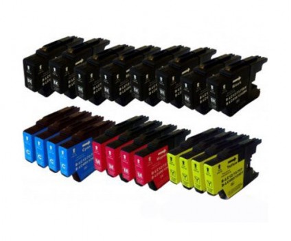20 Cartuchos de tinta Compatibles, Brother LC-1220 / LC-1240 / LC-1280 Negro 32.6ml + Colores 16.6ml