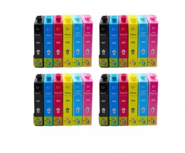 24 Cartuchos de tinta Compatibles, Epson T0801-T0806 Negro 13ml + Colores 13ml