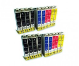 20 Cartuchos de tinta Compatibles, Epson T0711-T0714 Negro 13ml + Colores 13ml