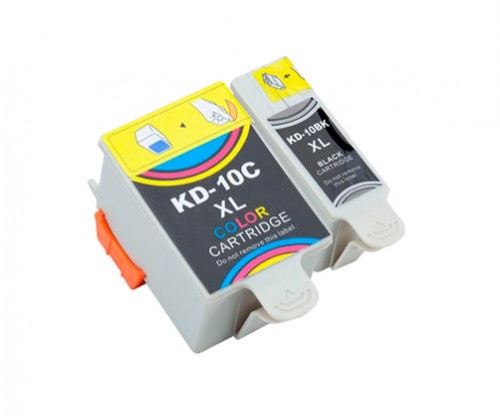 2 Cartuchos de tinta Compatibles, Kodak 3949948 Negro 15ml + Colores 60ml