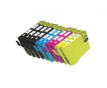 10 Cartuchos de tinta Compatibles, Epson T1291-T1294 Negro 15ml + Colores 13ml