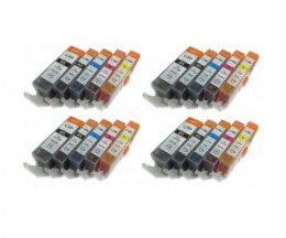 20 Cartuchos de tinta Compatibles, Canon PGI-525 / CLI-526 Negro 19.4ml + Colores 9ml