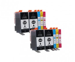 10 Cartuchos de tinta Compatibles, HP 920 XL Negro 53ml + Colores 14.6ml