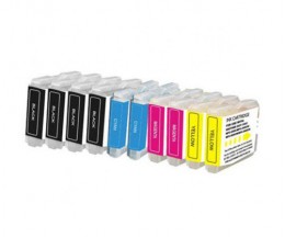 10 Cartuchos de tinta Compatibles, Brother LC-970 XL / LC-1000 XL Negro 36ml + Colores 26.6ml