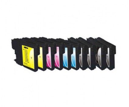 10 Cartuchos de tinta Compatibles, Brother LC-980 XL / LC-1100 XL Negro 28ml + Colores 18ml
