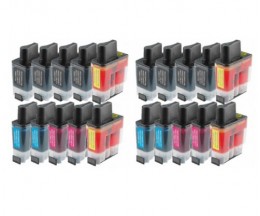 20 Cartuchos de tinta Compatibles, Brother LC-900 Negro 20ml + Colores 12ml