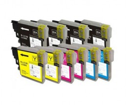 10 Cartuchos de tinta Compatibles, Brother LC-985 XL Negro 28ml + Colores 18ml