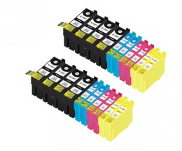 20 Cartuchos de tinta Compatibles, Epson T1301-T1304 Negro 33ml + Colores 14ml