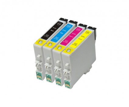 4 Cartuchos de tinta Compatibles, Epson T0441-T0444 Negro 17ml + Colores 17ml