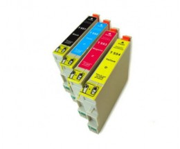4 Cartuchos de tinta Compatibles, Epson T0551-T0554 Negro 17ml + Colores 16ml