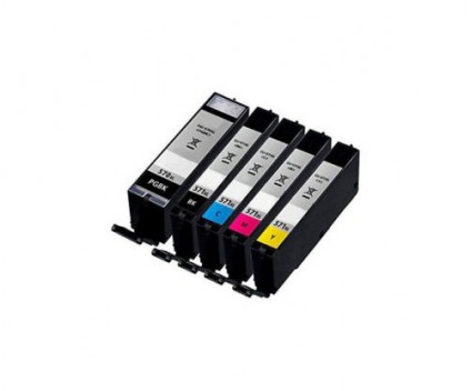 5 Cartuchos de Tinta Compatibles, Canon PGI-570XL Negro 22ml + CLI-571XL Colores 11ml