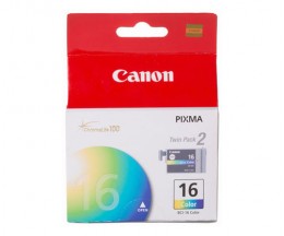 2 Cartuchos de tinta Originales, Canon BCI-16 Colores 2.5ml