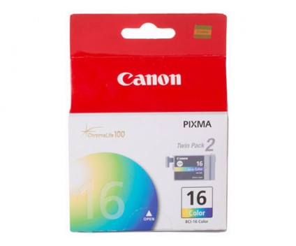 2 Cartuchos de tinta Originales, Canon BCI-16 Colores 2.5ml