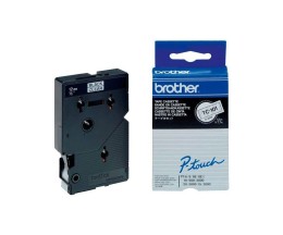 Cinta Original Brother TC-101 Negro en Transparente 12mm x 7.7m
