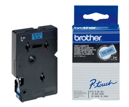 Cinta Original Brother TC-591 Negro en azul 9mm x 7.7m