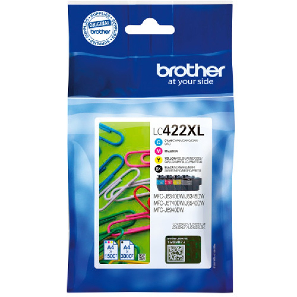 4 tintas compatibles Brother LC-422XL LC422XL MFC-J5340DW, MFC-J5345DW, MFC- J5740DW, MFC-J6540DW, MFC-J6940DW