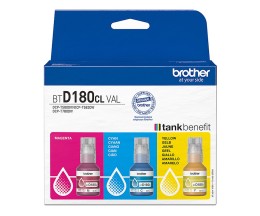 3 Cartuchos de tinta Originales, Brother BTD180CLVAL Colores ~ 5.000 Paginas