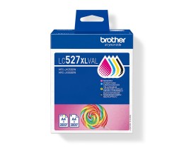 4 Cartuchos de tinta Originales, Brother LC-527 XLVAL Negro + Colores ~ 3.000 / 2.000 pages