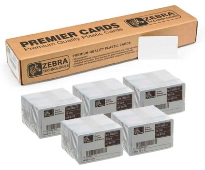 Tarjetas de PVC blancas originales Zebra - CR80 86 x 54 mm - 104523-111