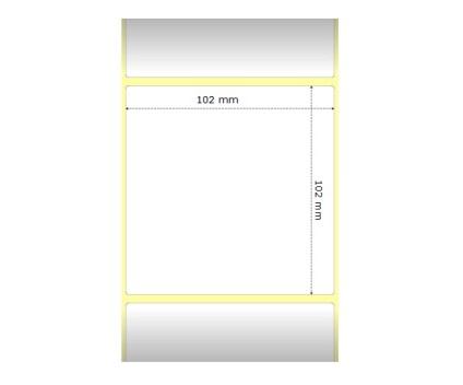 4 Etiquetas Compatibles, Zebra 880746-101 102mm x 102mm ~ 1.432 / Rodillo