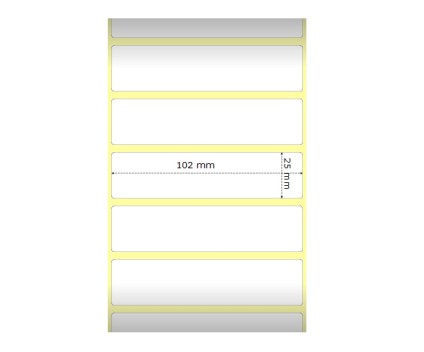 Etiquetas Compatibles, Zebra 800264-105 102mm x 25mm ~ 2.580 / Rodillo
