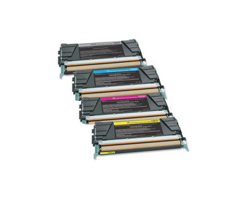 4 Cartuchos de Toneres Compatibles, Lexmark C746 Negro + Colores ~ 12.000 / 7.000 Paginas