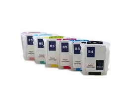 6 Cartuchos de Tinta Compatibles, HP 84 Negro 69ml + HP 85 Colores 69ml