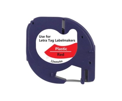 Cinta Compatible DYMO S0721630 12m x 4m Texto negro sobre fondo rojo